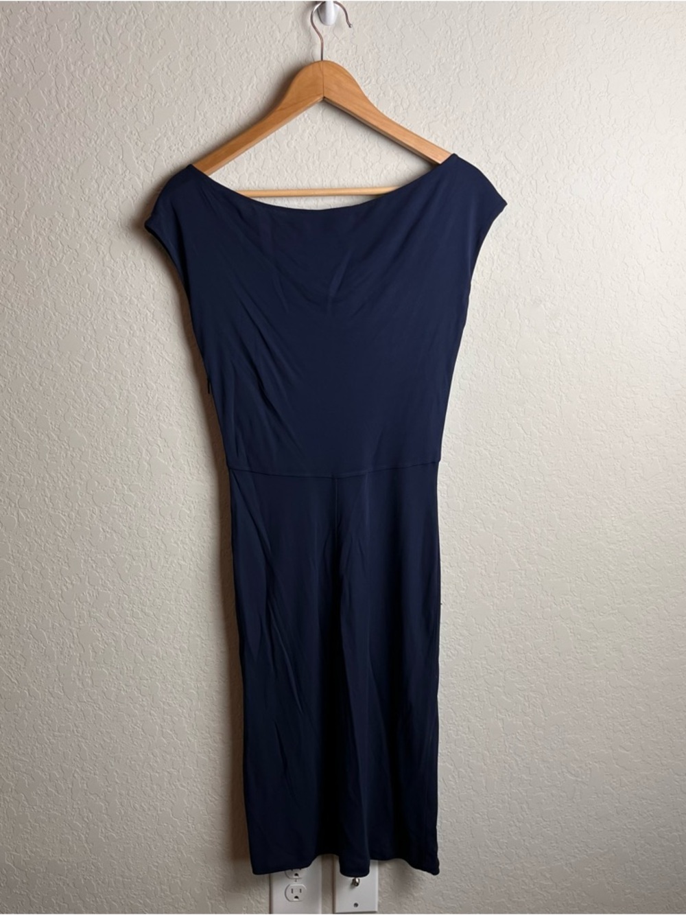 Roberto Cavalli Dress 42 Navy Blue Jersey Knit Keyhole Bodycon Women’s - Picture 11 of 14